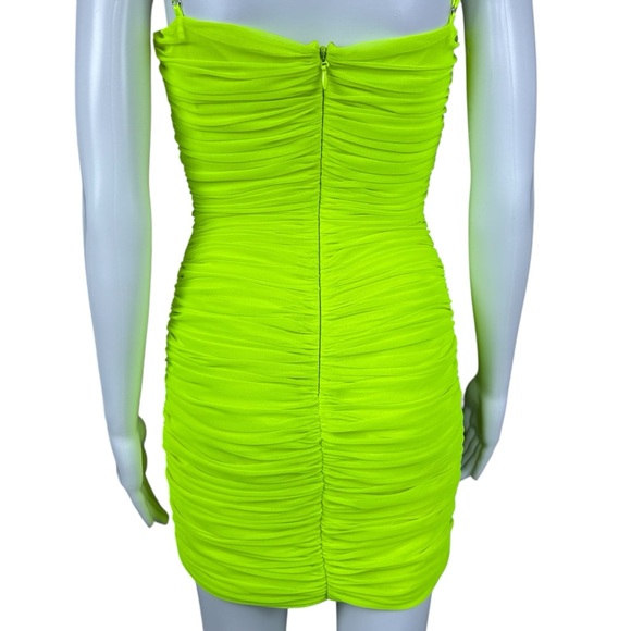 House of CB Ella Gathered Ruched Mesh Mini Dress Size M Event Party Coquette - Picture 11 of 16